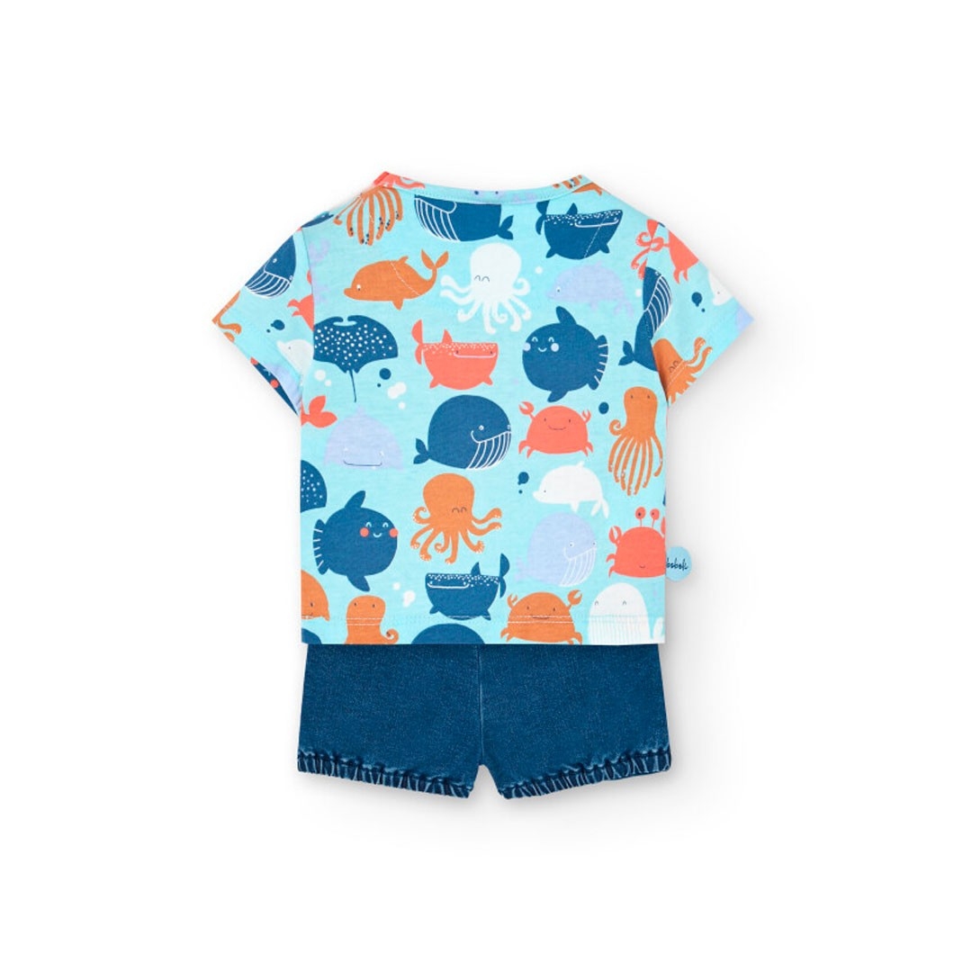 Ensemble Short Animaux Marins 6 à 24 mois