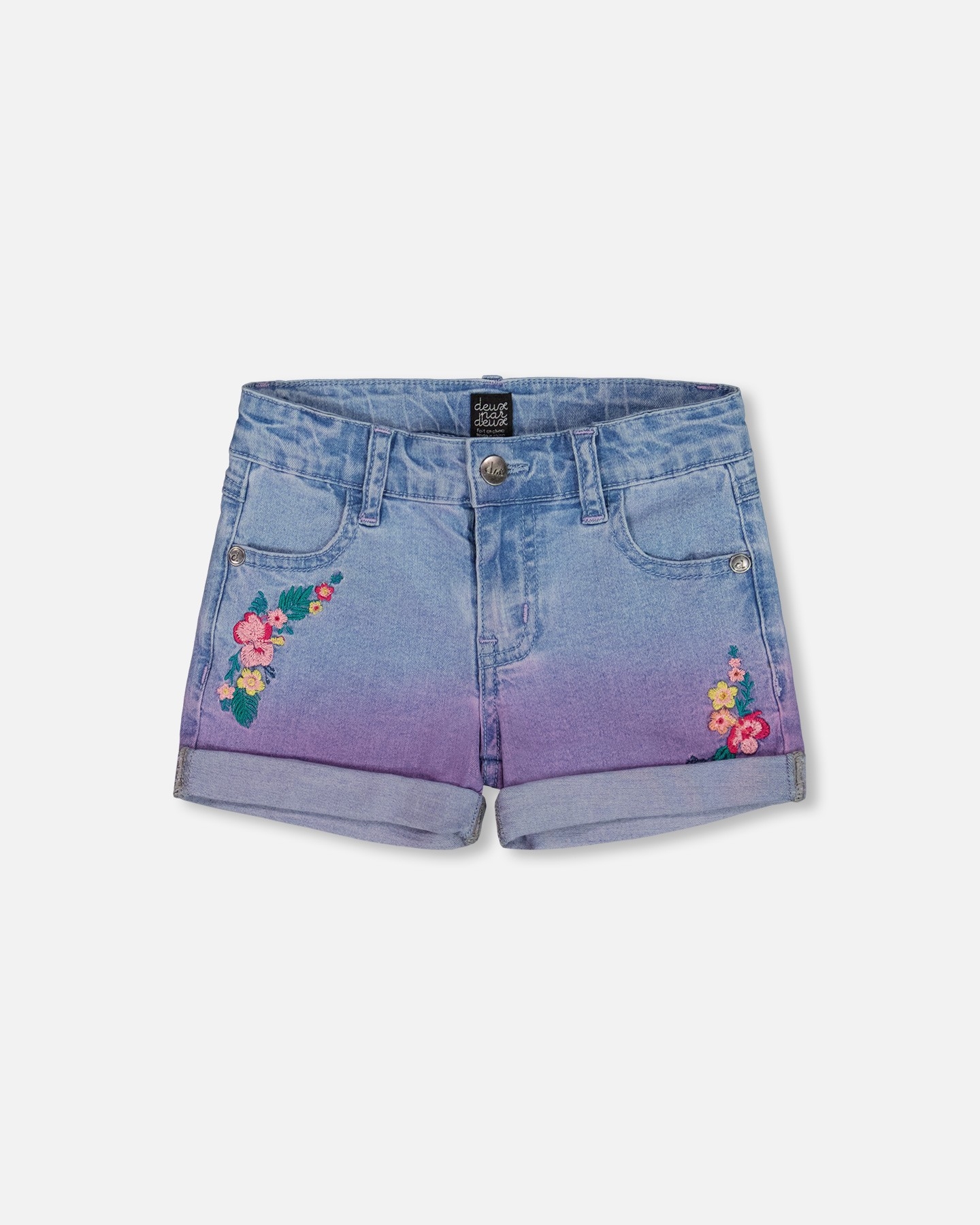 Short Denim Fleurs 2 à 12 ans