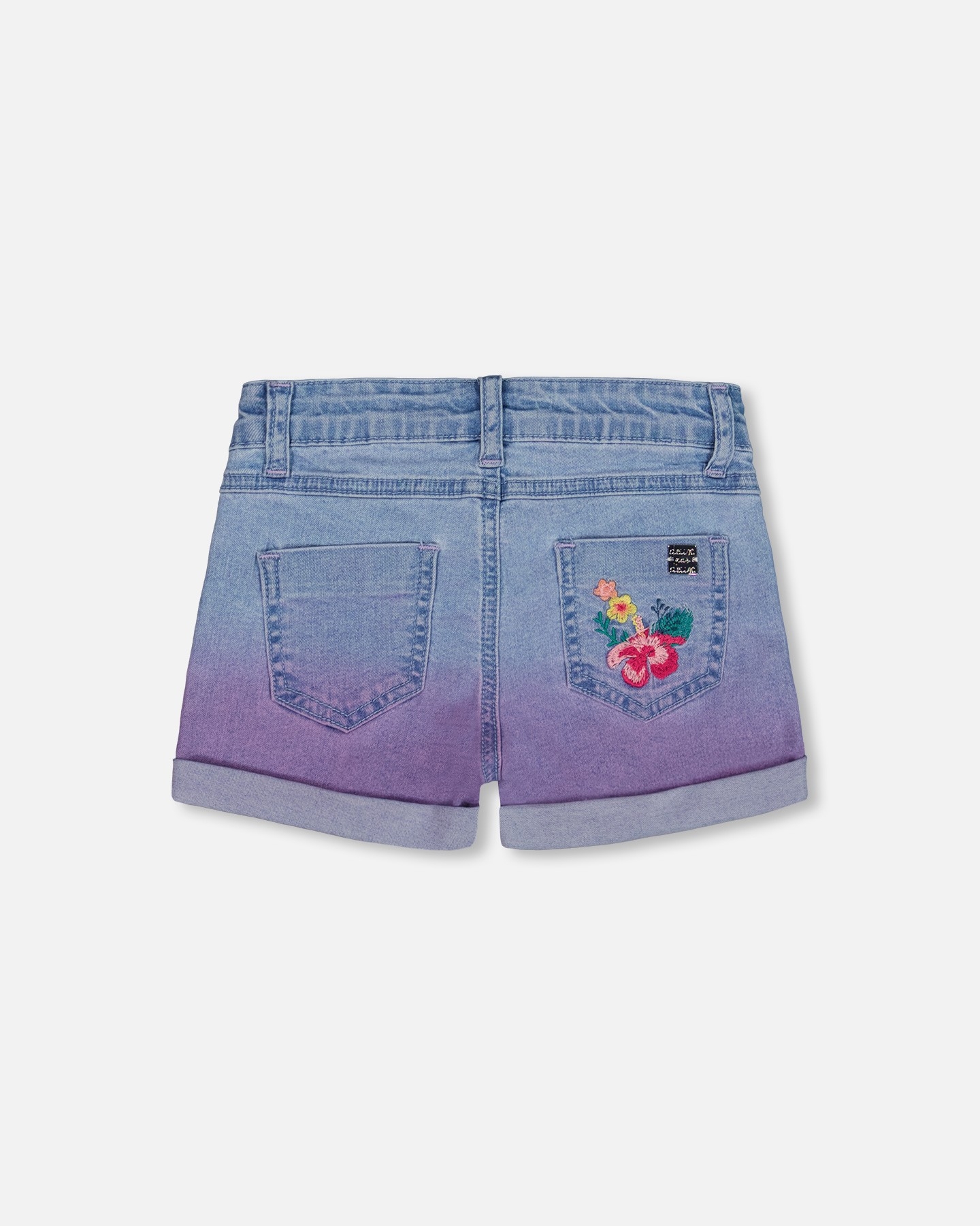 Short Denim Fleurs 2 à 12 ans
