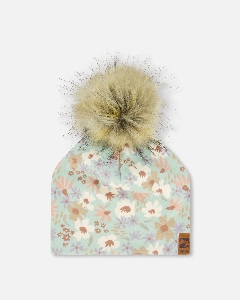 Tuque Pompon Fleurs 2 à 14 ans