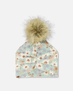 Tuque à pompon Fleurs 2 à 14 ans