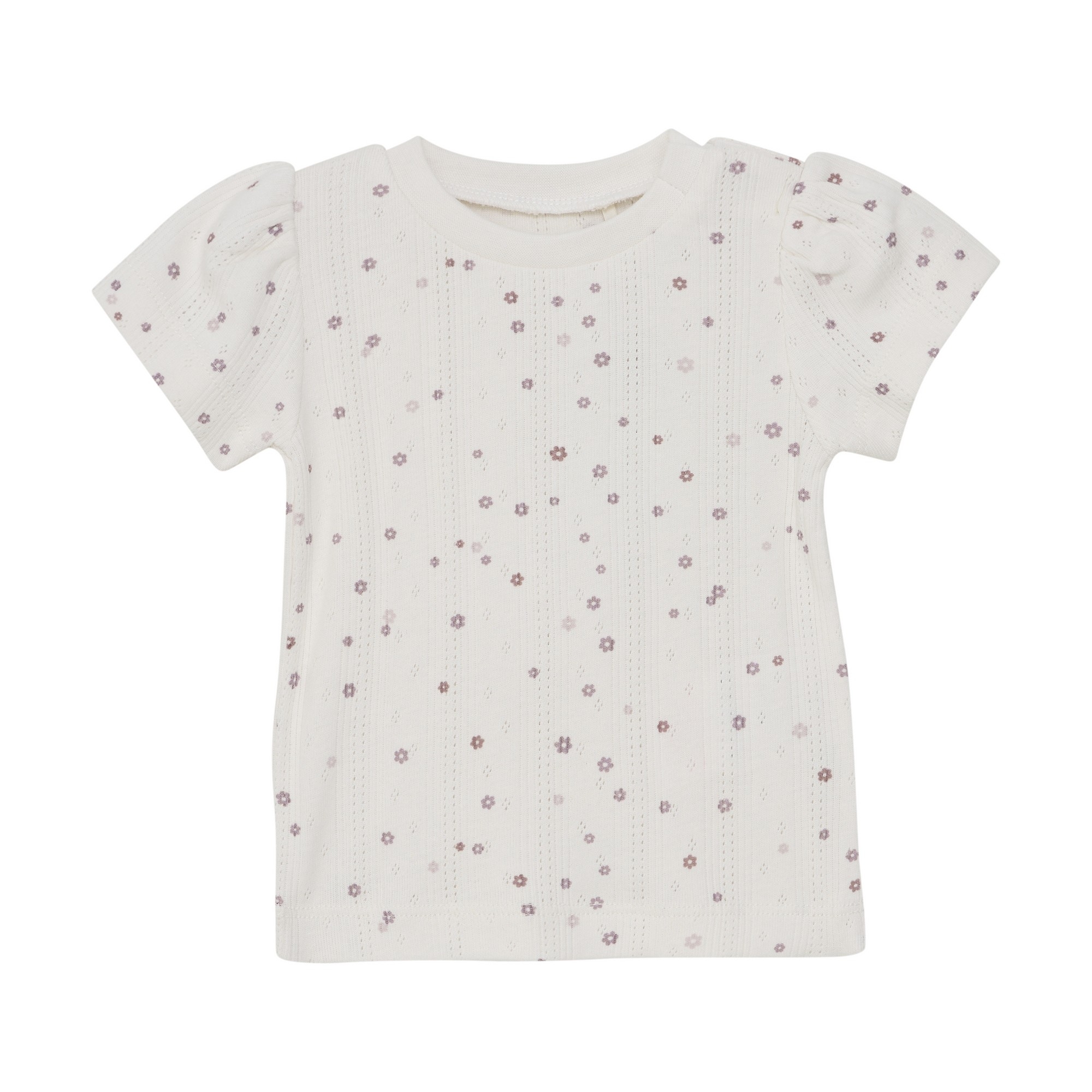 T-Shirt Pointelle Fleurs 3 à 24 mois