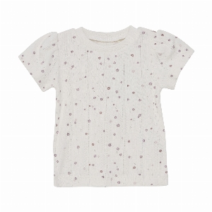 T-Shirt Pointelle Fleurs 3 à 24 mois