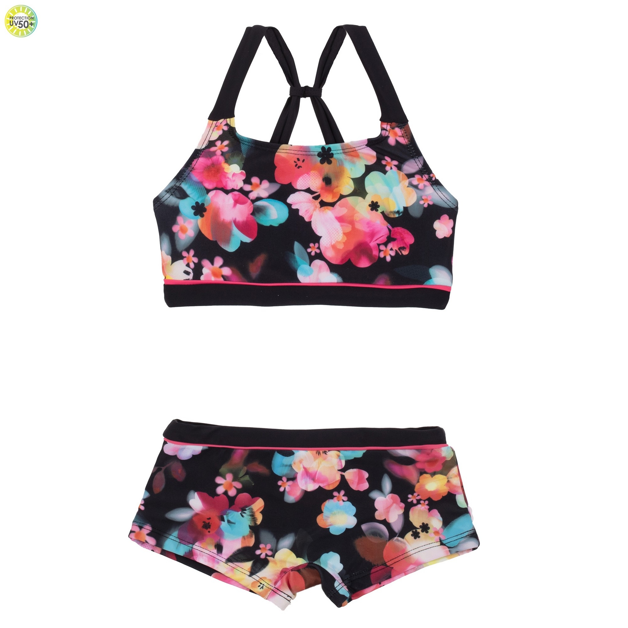 Maillot 2 Pièces Fleurs 4 à 14 ans
