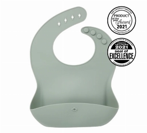 Bavoir Silicone - Sauge