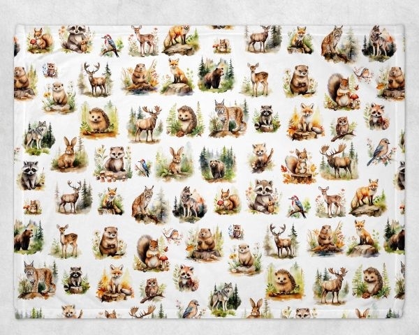 Couverture Minky-Animaux D'amérique