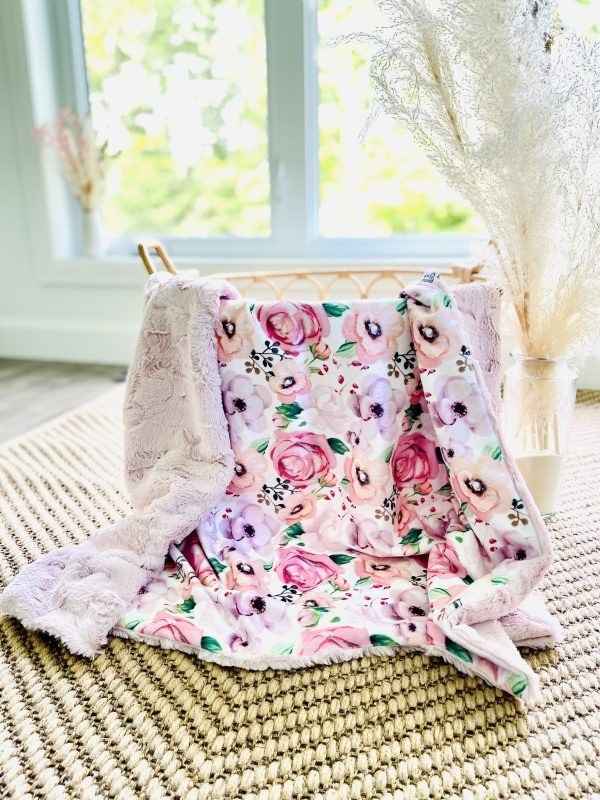 Couverture Minky- Bégonia
