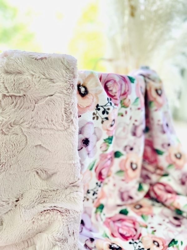 Couverture Minky- Bégonia