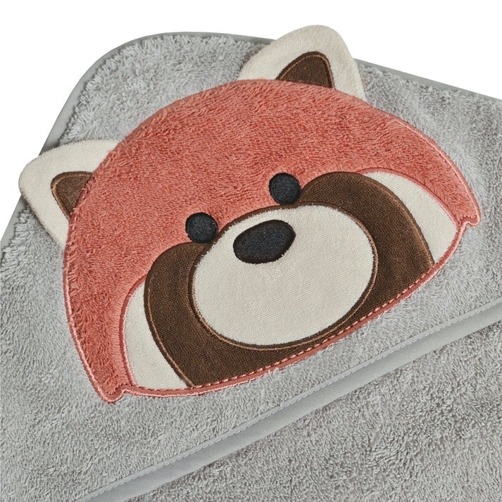 Serviette Capuchon Bébé-Panda Roux