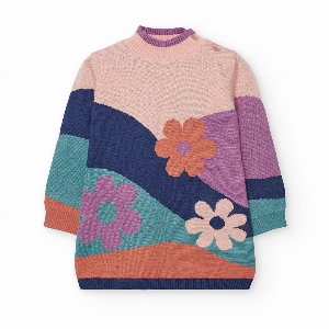 Tunique Tricot Fleurs   2 à 8 ans