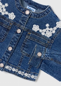 Veste de Jeans avec Détails Fleurs  2 à 8 ans