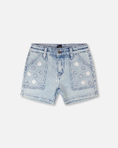 Short en Denim Margurites  2 à 8 ans