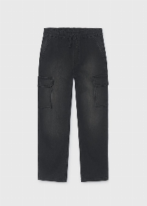 Jeans Cargo Noir  8 à 16 ans
